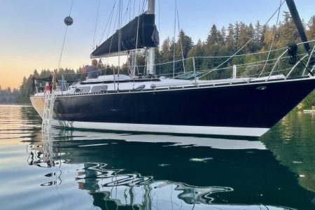 SLY at anchor with ladder