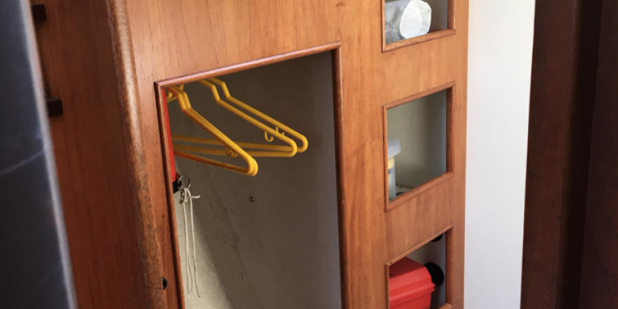 Wet locker before carpet and wallpaper